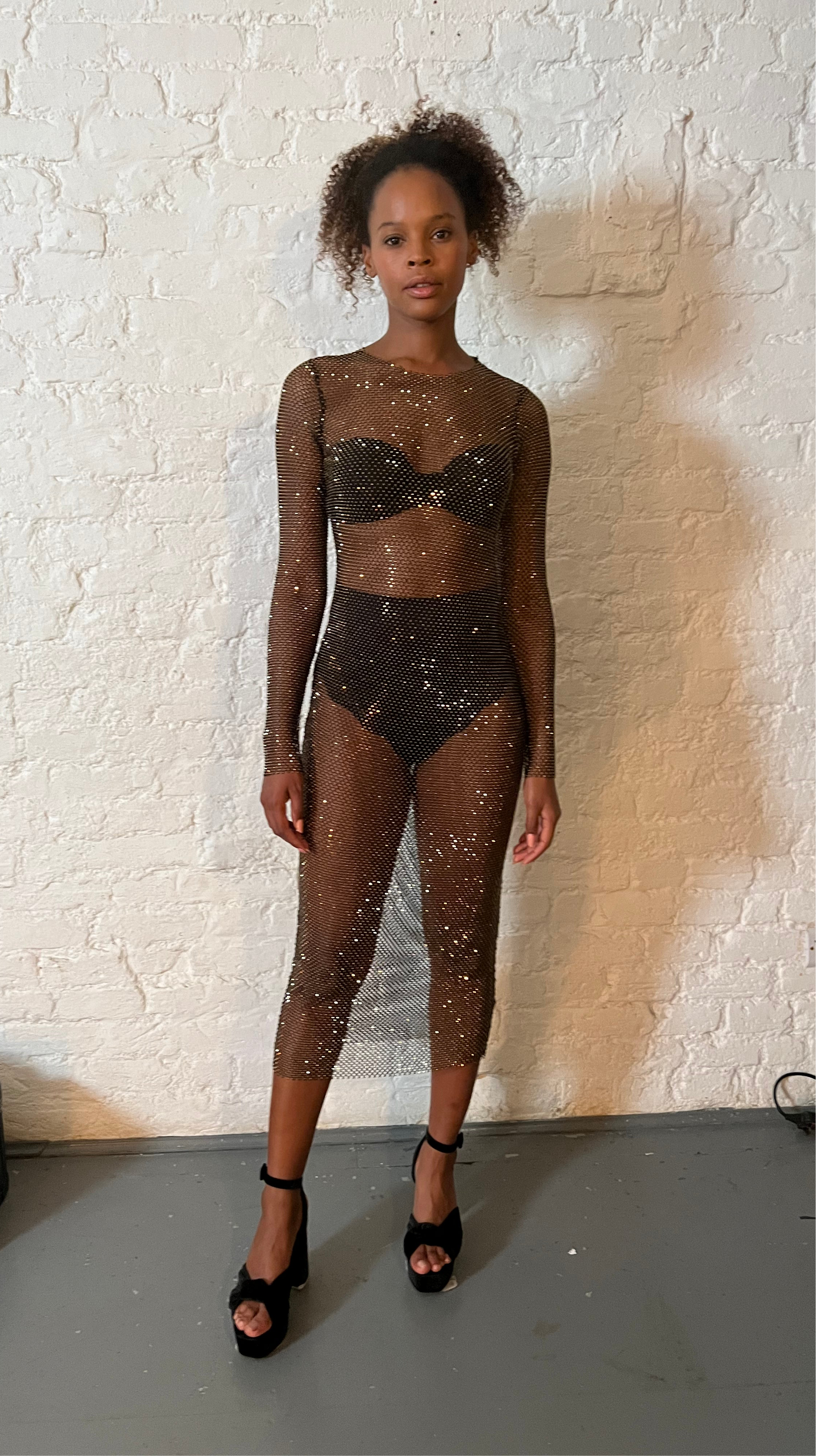 Black Gold Nova Mesh Dress – Nova State - Main Image